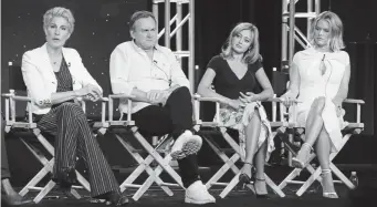  ?? David Livingston, Getty Images ?? Tamsin Greig, Philip Glenister, Ella Purnell and Alice Eve of “Belgravia” speak on stage during the EPIX segment of the Winter TCA Tour in Pasadena, Calif., on Jan. 18.