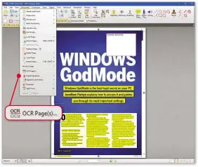  ??  ?? To edit PDFS in PDFXchange Editor, open the Document menu then click ‘OCR Page(s)’