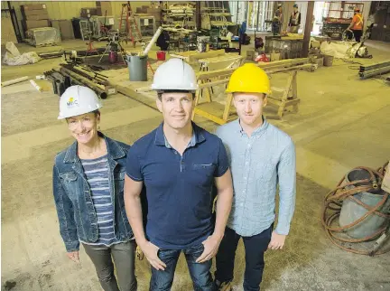  ?? DARREN BROWN ?? From left, RockGarden Medicinals principals Deborah Hanscomb, Wynand Stassen and Andrew Rock inside their manufactur­ing facility currently under constructi­on in Carleton Place on Wednesday. They hope to have an addition on the building completed by...