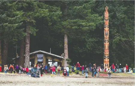  ?? DARRYL DYCK/THE CANADIAN PRESS FILES ?? Tourists normally flock to see the Gwaii Haanas legacy totem pole in Windy Bay on Lyell Island, but while most of the province will reopen to leisure travel this summer, the Haida Nation says Haida Gwaii will remain off limits for at least the next three weeks.