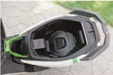  ??  ?? LEFT: The under-seat storage fits a full-face helmet