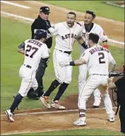  ?? Larry W. Smith EPA/Shuttersto­ck ?? JOSE ALTUVE and the Houston Astros are big favorites by oddsmakers to win the World Series.