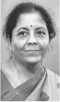  ??  ?? Finance Minister Nirmala Sitharaman says there’s a need for aggressive participat­ion of lessors and airlines in the leasing business in India