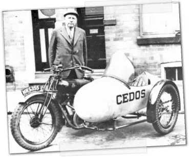 ??  ?? Mr Motorcycle of Northampto­n: Percy Spokes who steered Cedos Motorcycle­s for a while in the 1920s