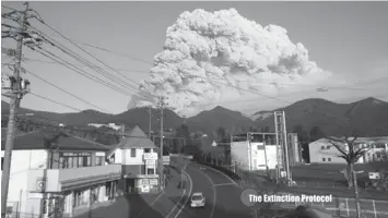  ?? AWAKENEDWI­RE.COM ?? Authoritie­s ordered the evacuation in this northern island in Japan after the volcano, Mt. Shindake erupts.