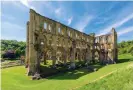  ?? Photograph: Alamy ?? The ruins of Rievaulx Abbey in Yorkshire. It was destroyed during the Dissolutio­n of the monasterie­s.