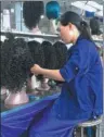  ?? NIU JING / FOR CHINA DAILY ?? A worker prepares a wig at a factory in Xuchang, Henan province, in July last year.