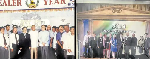  ?? ?? Nissan Commonweal­th was adjudged Dealer of the Year in 2002 and nine years later Hyundai Quezon Avenue emerged with the same prestigiou­s award.