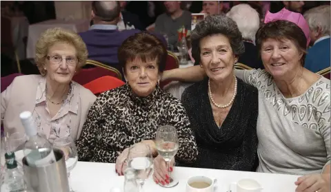  ??  ?? Mags Quinn, Anne Geoghegan, Stephanie McDarby and Maureen McCarthy enjoying one of the Christmas party nights at the Royal Hotel.
