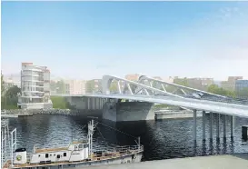  ?? CITY OF VICTORIA ?? Rendering of new Johnson Street Bridge, due to open by Dec. 31. The project is scheduled to be completed in March 2018. Cost: $105 million.