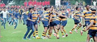  ??  ?? A thrilling one-point win at Pallekele can expect a more exciting second leg of Bradby at Royal Complex next weekend – Pic by Amila Gamage