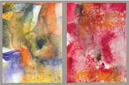  ??  ?? Rainbows Are Millions of Butterflie­s in the Horizon, Diptych, Aquarelle on Cotton Rag Paper, 2019