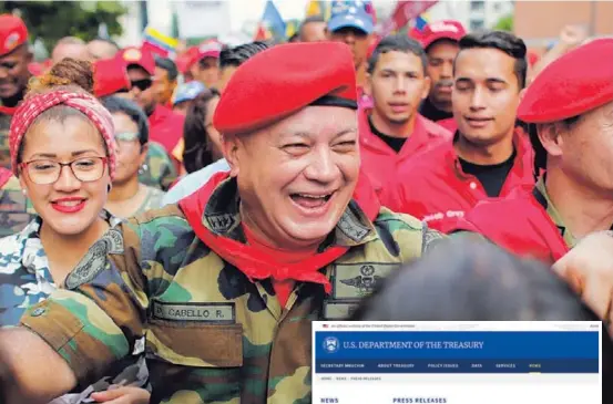  ?? AP ?? Diosdado Cabello (55) es el número dos del partido gobernante.