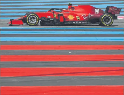  ?? FOTO: GETTY ?? Carlos Sainz, con su Ferrari ayer en la calificaci­ón del GP de Francia de Fórmula 1, en Paul Ricard