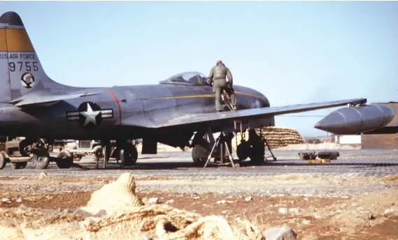  ??  ?? The 51st FIW was assigned to support the 8th Army breakout, with its F-80Cs initially operating from Itazuke, Japan, in September 1950 and moving in theater a month later. (Photo courtesy of Stan Piet)