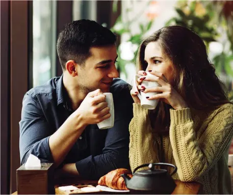  ??  ?? When considerin­g a weekday coffee date with a friend or colleague, meet your partner instead, says couples therapist Ashley Howe.