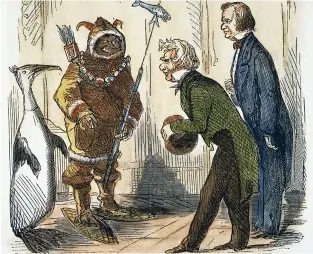  ??  ?? RUSIA VENDE. En 1867, Estados Unidos compró Alaska al Imperio ruso. Arriba, en una caricatura de la época, el presidente Andrew Johnson y el secretario de Estado, William Seward, ante los “senadores” del nuevo territorio.