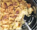  ??  ?? Classic Bread Pudding: Stale bread soaks up custard.