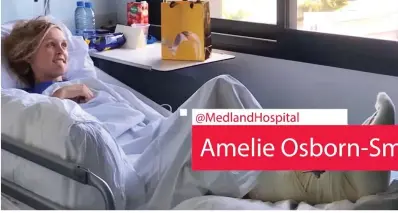  ?? ?? So lucky to be alive: Amelie Osborn-Smith recovering in first picture from hospital