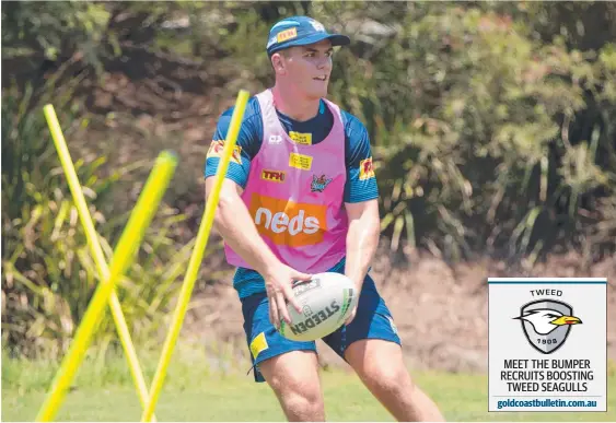  ?? Picture: GOLD COAST TITANS ?? Former Newcastle Knights player Beau Fermor trains with the Titans.