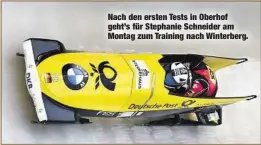  ??  ?? Nach den ersten Tests in Oberhof geht’s für Stephanie Schneider am Montag zum Training nach Winterberg.