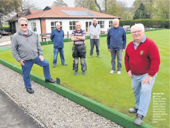  ??  ?? Green for goDave Whittet, John Watt, Alastair Smith, James Kellie, Robert Stewart and Morris Flood cannot wait for the new clubhouse to open