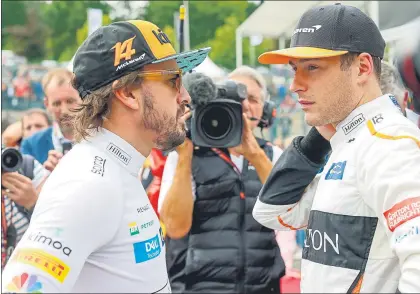  ?? FOTO: GETTY ?? Fernando Alonso le tiene tomada la medida a su compañero de equipo 14-0 en los libres y lleva 19 ‘qualy’ clasifican­do por delante