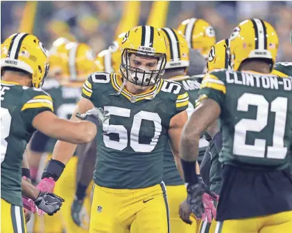  ?? RICK WOOD / MILWAUKEE JOURNAL SENTINEL ?? Green Bay Packers linebacker Blake Martinez finished tied for the NFL lead in tackles last season, but needs to play better in coverage and force more turnovers.