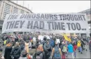  ?? REUTERS ?? From a protest against climate change in Brussels, Belgium.