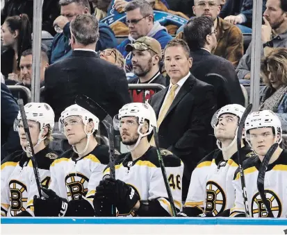  ?? MARY ALTAFFER THE ASSOCIATED PRESS ?? Boston Bruins coach Bruce Cassidy has found it difficult to find motivation with the days bleeding into one another