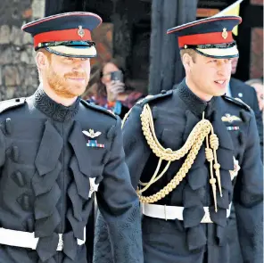  ?? ?? 2018
The brothers before the wedding ceremony of Prince Harry and Meghan Markle at Windsor Castle