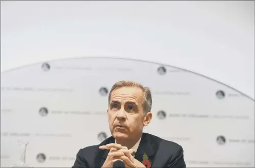 ?? PICTURE: PA WIRE ?? CAUTION: Governor Mark Carney said the Bank of England had to be prepared for the worst case scenario if no trade deal was reached with the European Union.