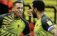  ??  ?? DEE-LIGHT: Joao Pedro and Troy Deeney are all smiles