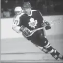  ?? GETTY IMAGES FILE PHOTO ?? Wendel Clark churns up ice during a 1980 game in Long Island against the Islanders.