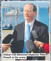  ??  ?? Hobart CIB Detective-Inspector Peter Powell at the scene.