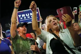  ?? PICTURE: REUTERS ?? Keep it going: The president’s supporters in Maricopa County, Arizona