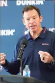  ?? Stew Milne / Associated Press ?? UConn football coach Jim Mora had a productive weekend on the recruiting trail, landing commits from four 2022 prospects.