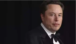  ?? ?? Elon Musk arrives at the 10th Breakthrou­gh Prize Ceremony on April 13, 2024, at the Academy Museum of Motion Pictures in Los Angeles.