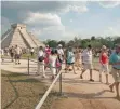  ??  ?? Deja huella. El flujo de visitantes en general a Yucatán aumentó en 16.2% en los últimos 120 días, asegura la Sefotur.