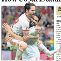  ?? REUTERS ?? Diego Costa (right) celebrates after scoring Spain’s matchwinne­r against Iran on Wednesday.