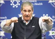  ?? Julio Cortez / Associated Press ?? Dave Gettleman is clenching his fists with excitement as the Giants have the second overall pick in the NFL draft scheduled to start on April 26 at AT&T Stadium in Arlington, Texas.