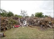  ?? ALAN DIAZ — THE ASSOCIATED PRESS ?? This Tuesday, Sept. 26, 2017 photo shows a temporary holding area for debris caused by Hurricane Irma in Sweetwater, Fla. The Miami suburb was flooded in 1999 by a hurricane and again in 2000 by more storms. It received $2 million from FEMA for debris...