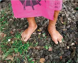  ??  ?? Above: A lifetime walking on volcanic scoria in Samoa.