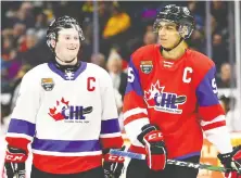  ?? VAUGHN RIDLEY/GETTY IMAGES FILE ?? Alexis Lafreniere, left, and Quinton Byfield top the list of North American skaters heading into the NHL draft.