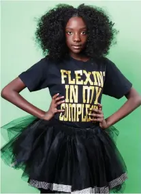  ?? REBECCA CABAGE/THE ASSOCIATED PRESS ?? Kheris Rogers launched her own fashion line with T-shirts sporting the words “Flexin’ in My Complexion” and backpacks reading “The Miseducati­on of Melanin.”