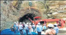  ?? ANI FILE ?? Officials at the excavation of pressure tunnels for Polavaram Power Station at Polavaram, in West Godavari.