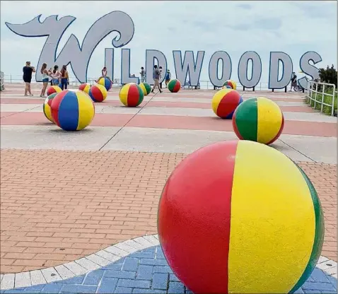  ?? Photos by Jessica Kelly / For the Times Union ?? The Wildwoods Sign in Wildwood, N.J., is a great place to start your journey along the boardwalk.