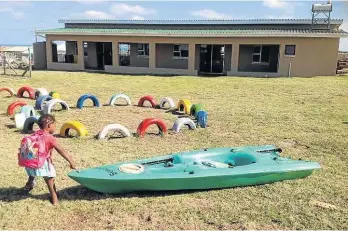  ?? Picture: SUPPLIED ?? HAPPY DAY: The Igxarha Creche’s new premises just outside Morgan’s Bay. The school has been housed in an army tent, boat house, rondavel and a community hall