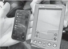  ??  ?? The new Palm is much smaller than the PalmPilot.