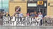  ??  ?? A far-Right demonstrat­ion in Newcastle on Saturday